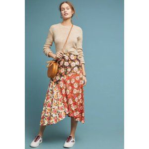 Anthropologie Farm Rio Patchwork Floral Skirt